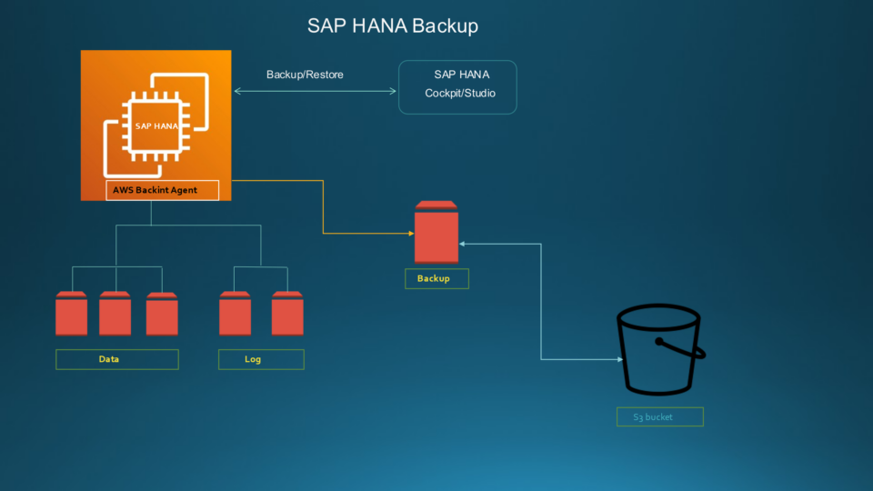 Backint backup flow from HANA Cockpit to object storage