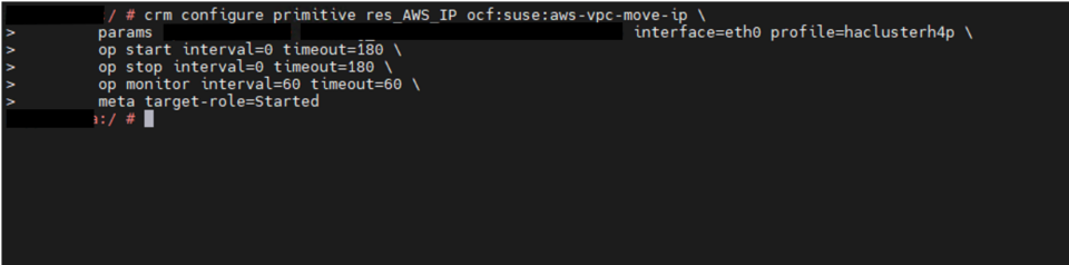 Overlay IP resource command output